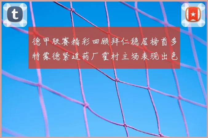 德甲联赛精彩回顾拜仁稳居榜首多特蒙德紧追药厂霍村主场表现出色